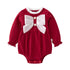 Baby Solid Color Big Bow Patched Design Beautiful Princess Onesies-3