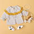 Baby Girl Solid Color Ruffle Design Longsleeve Simple Style Cardigan-0