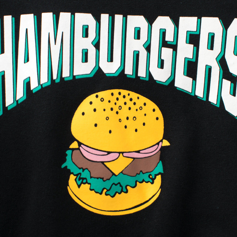 Baby Boy And Girl Hamburger Print Pattern Quality Sweatshirt-3