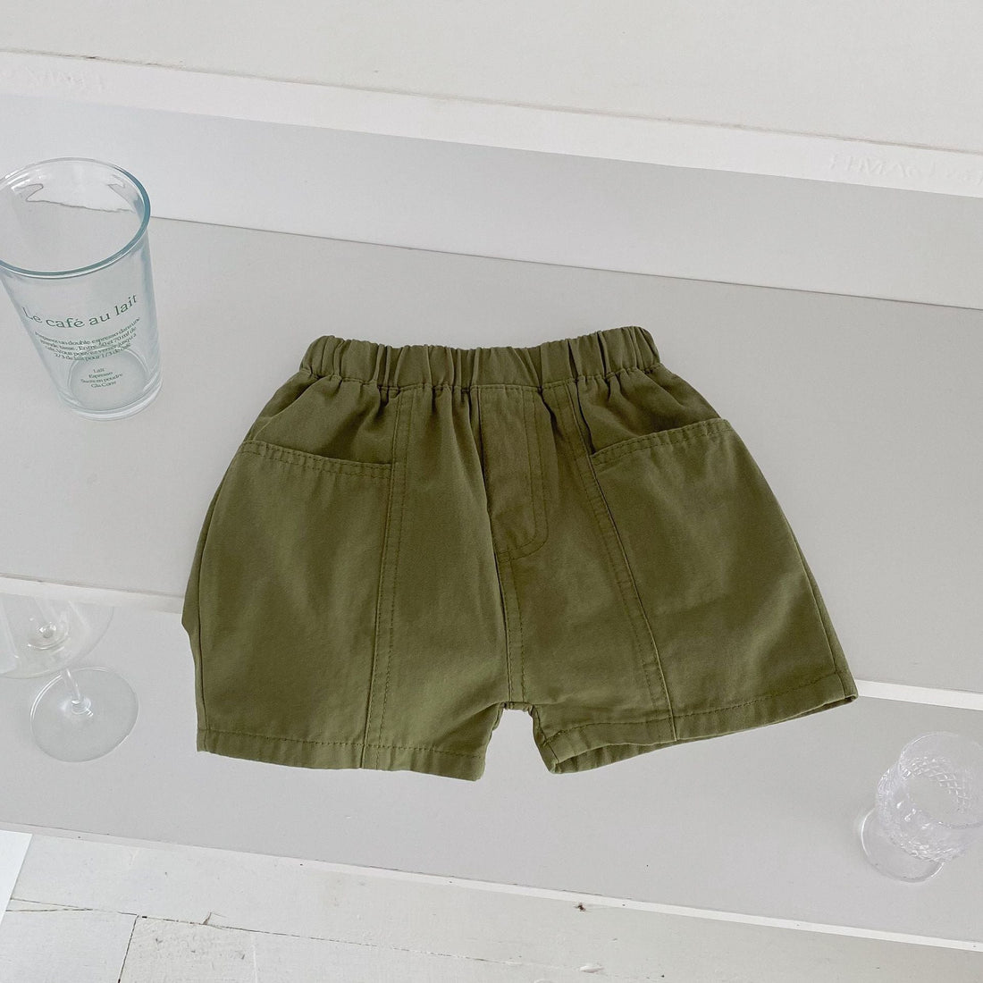 Summer New Arrival Boys Versatile Casual Solid Color Utility Shorts-1