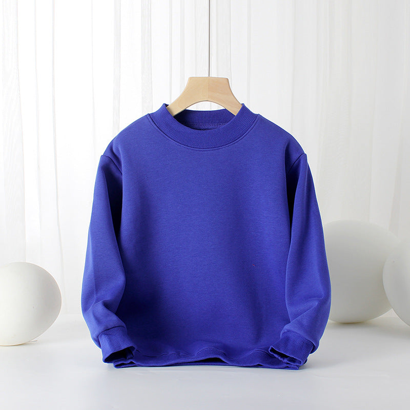 Baby Solid Color Thickened Autumn Basic Hoodies-3