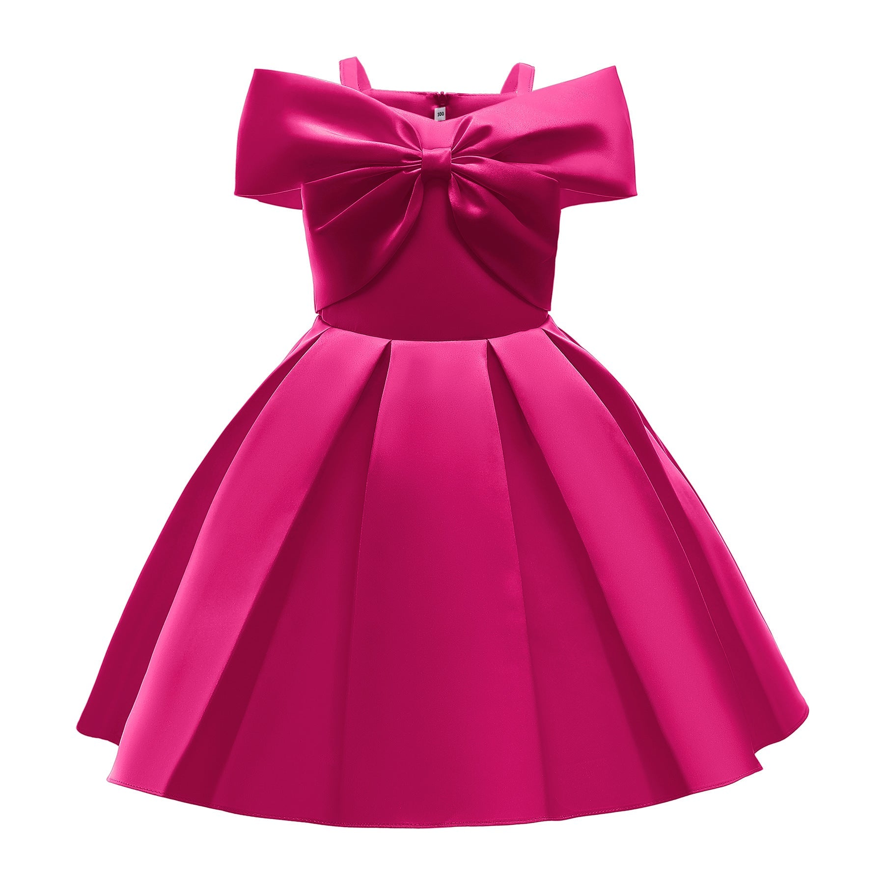 Baby Girl Solid Color Sling Princess Fashion Dress Children’s Formal Dress-9