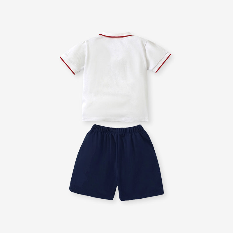 Baby And Kids Boys Polo Top And Shorts Casual Clothing Set-3