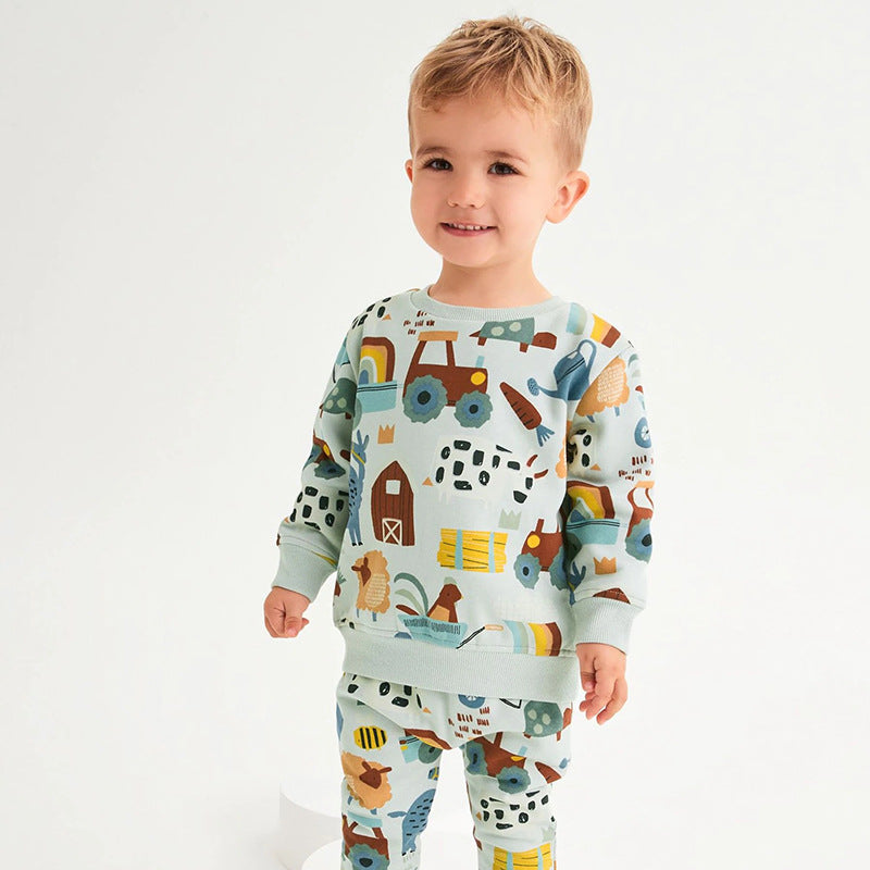 Baby Boy Cartoon Graphic Long Sleeve-3