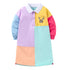 Spring Grils Kids Long Sleeve Cartoon Animals Embroidery Logo Patchwork Dress-0