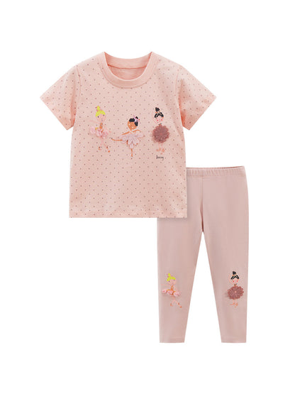 Girls Dancers Cartoon Collection T-Shirt And Pants Set-2