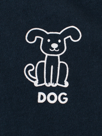 Boys’ Dog Logo Print Color Patchwork T-Shirt In European And American Style-3