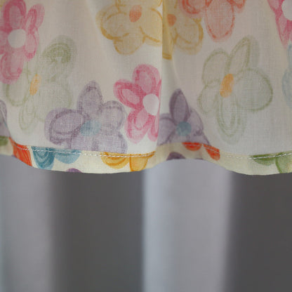 Summer Baby Kids Girls Colorful Flowers Pattern Sleeveless Top Dress And Bloomers And Hairband Clothing Set-3