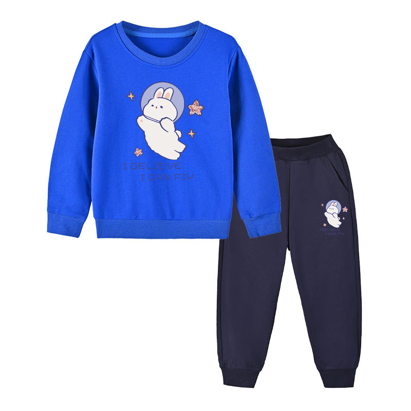 Baby Girl Cute Bunny Graphic Hoodie Combo Loose Trousers Soft Cotton Sets-2