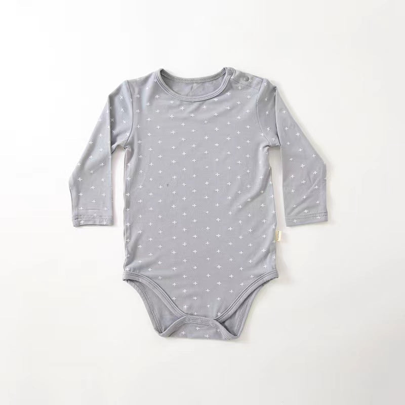 Baby Floral &amp; Heart Pattern Soft Cotton Long Sleeved Onesies-2