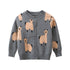 Baby Boy Cartoon Llama Embroidered Pattern Button Front Knitted Cardigan-0