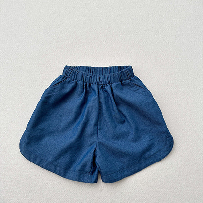 Summer New Arrival Unisex Blue Denim Shorts-1