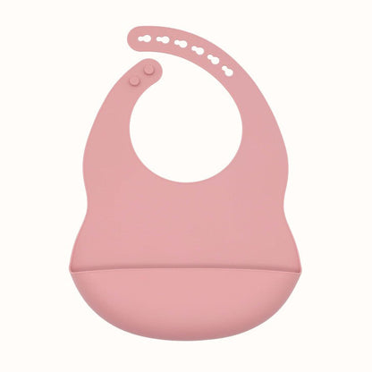 Baby Solid Color Food Grade Silicone Bibs-3