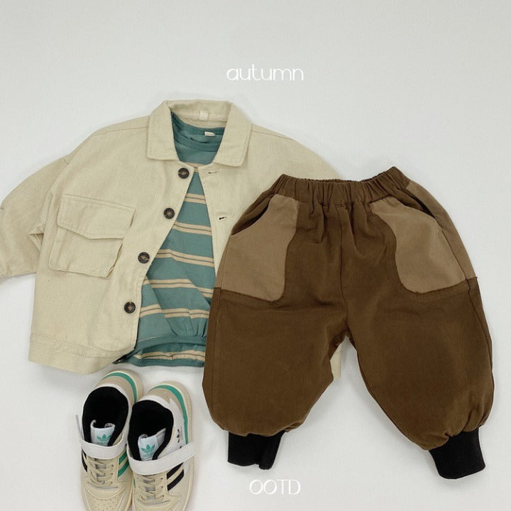 Baby Color Matching Pattern Lantern Trousers Casual Style Pants-5