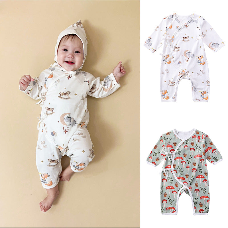 Newborn Autumn Belted Rompers Outfits-0