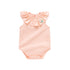 Summer Hot Selling Cheap Baby Kids Girls Sleeveless Flower And Heart Embroidery Ruffle Collar Solid Color Onesies-4