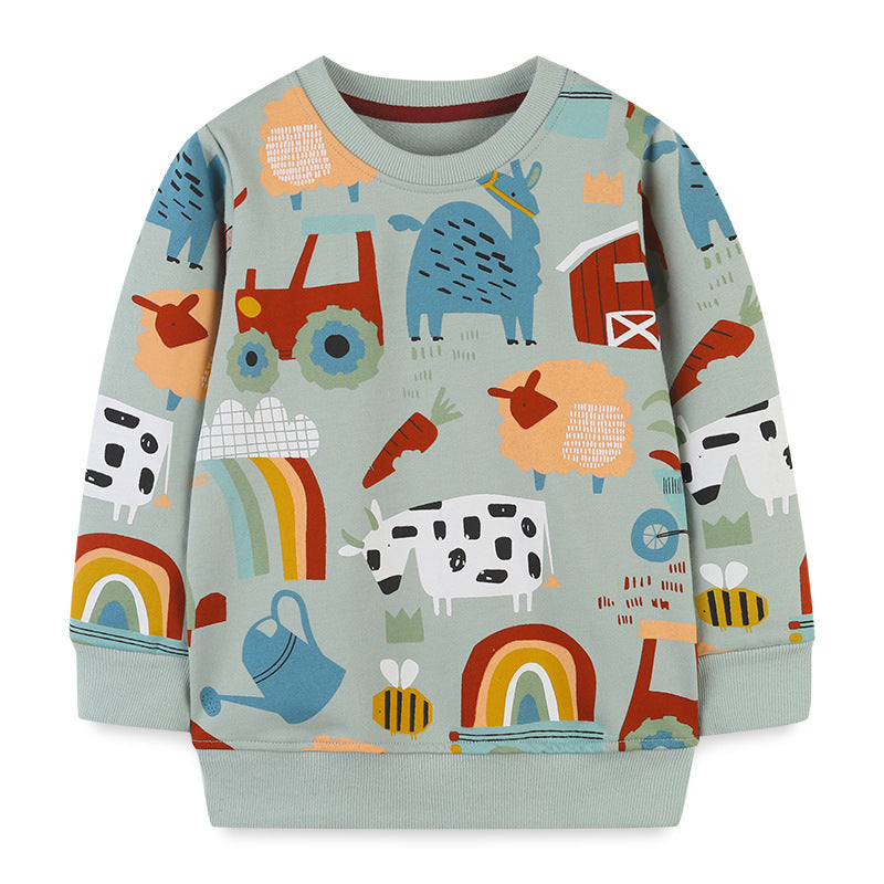 Baby Boy Cartoon Graphic Long Sleeve-0