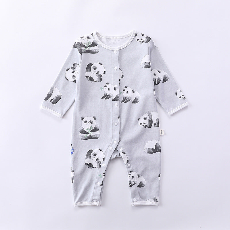 Cartoon Graphic Crewneck Comfy Rompers-4