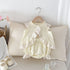 Summer Hot Selling Baby Girls Fly Sleeves Hollow Out Lace Trim Open-Front Top Vest And Bloomers Clothing Set-4
