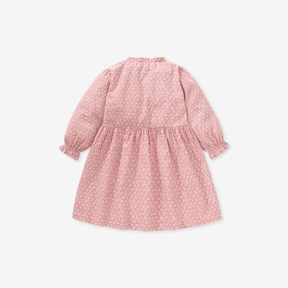 Baby Girl Ditsy Flower Pattern Long Sleeves Sweet Style Dress-4