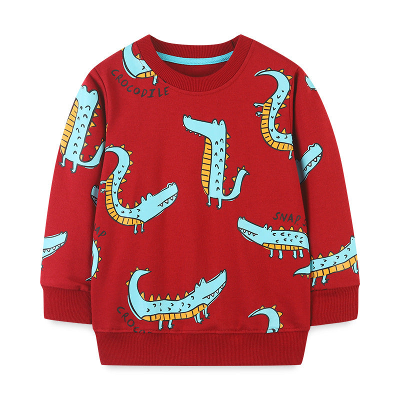 Baby Boy Cartoon Dinosaur Pattern Soft Cotton Quality Hoodie-0