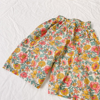 Baby Girl Floral Print Pattern Wide Leg Pants In Spring &amp; Summer-4