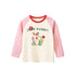 Baby Girl Cute Bunny Print Pattern Colorblock Design Shirt-0