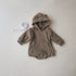 Baby 1pcs Solid Color 3D Bear Ears Patched Design Hoodie Triangle Cotton Bodysuit Onesies-4