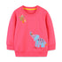 Baby Girl Cartoon Elepants Embroidered Pattern Solid Hoodies-0