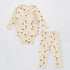 Baby Floral Print Pattern Side Buckle Design Cute Thin Style Air Conditional Clothes Sets-3