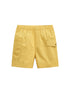 Boys Solid Yellow Cotton Casual Style Shorts With Pockets-1