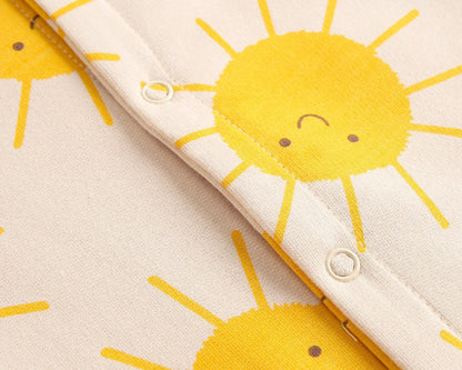 Baby Cartoon Sun Pattern Snap Button Long Sleeved Romper In Spring &amp; Autumn-4