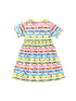 Baby Girls Rainbow Striped Short Sleeves Bees Pattern Dress-0