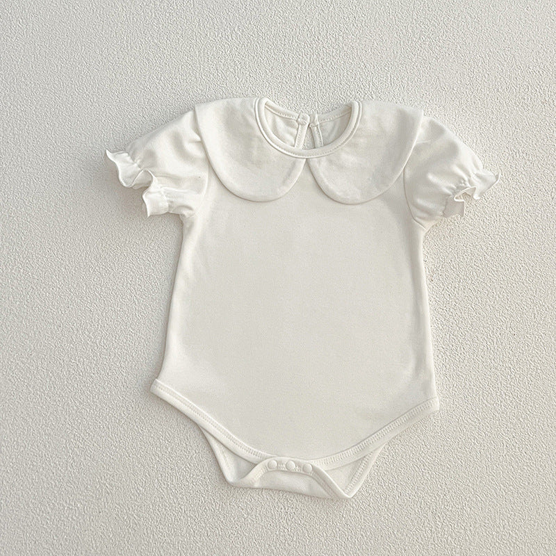 Summer Girls Solid Color High Quality Basic Onesies-4