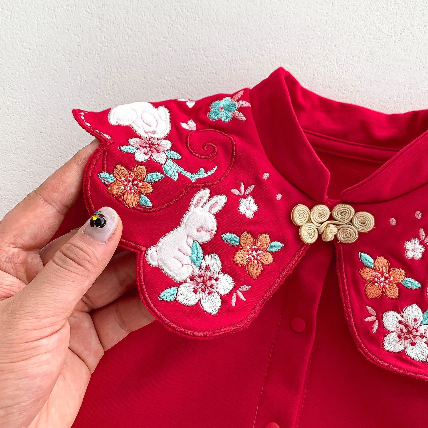 Chinese Style Red Festival Romper In Autumn-3