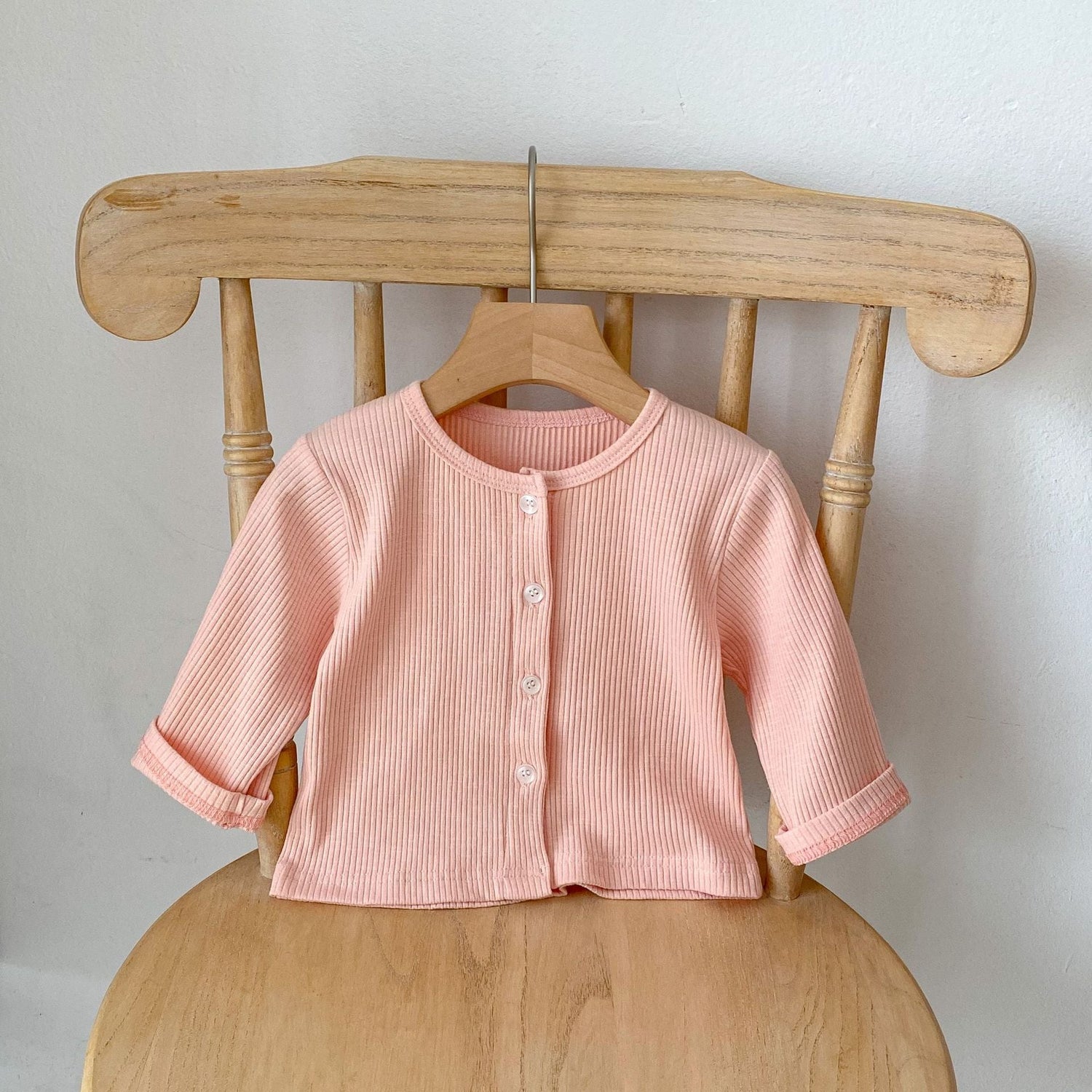 Baby Girl Solid Color Onesies With Cardigan In Summer-3