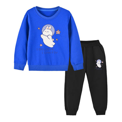 Baby Girl Cute Bunny Graphic Hoodie Combo Loose Trousers Soft Cotton Sets-3