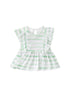 Summer New Arrival Baby Kids Girls Sleeveless Light Green Striped Crew Neck Dress-0