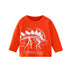 Baby Boy Cartoon Dinosaur Pattern Long Sleeve Cool Shirt-0