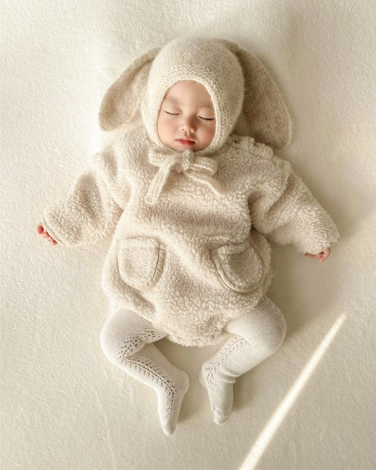 Infant Baby Solid Thick Warm Long Sleeve Combo Two Pockets One Piece In Winter ( Not Include Hat )-3