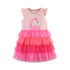 Girls Summer Cartoon Applique Sleeveless Gradient Mesh Design Dress-0