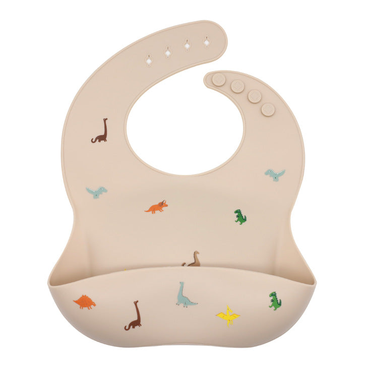 Baby Printed Pattern Food Grade Silicone Bibs-2