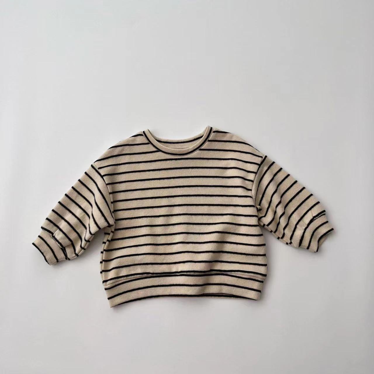 Baby Striped Pattern Puff Sleeve New Style Hoodie In Autumn-3