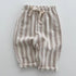 Summer Hot Selling Baby Unisex Breathable Thin Striped Loose Comfortable Pants-3