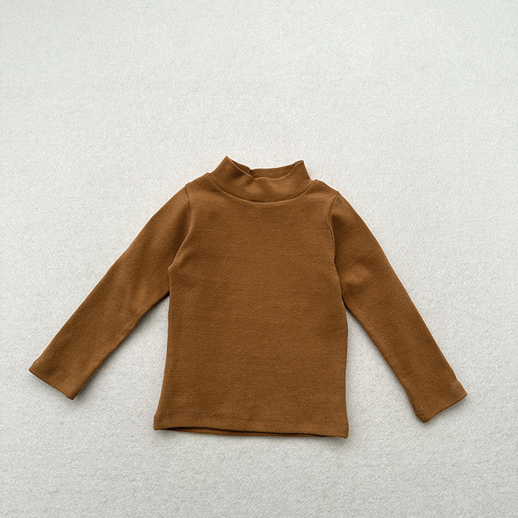 Unisex Baby Kids Stretch Solid Long Sleeve Sweatshirt – Versatile Children’s Fall/Winter Top With Half Turtleneck And Brushed Inner Layer-4