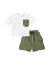 Baby Kids Boys Dumb Face Design T-Shirt And Shorts Casual Clothing Set-5