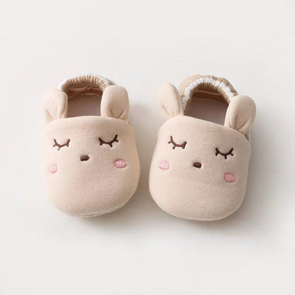 Baby Cartoon Animal Embroidered Graphic Cotton Filling Design Warm Toddle Shoes-4