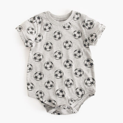 Summer New Arrival Baby Unisex Geometric Balls Print Short Sleeves Crew Neck Onesies-3