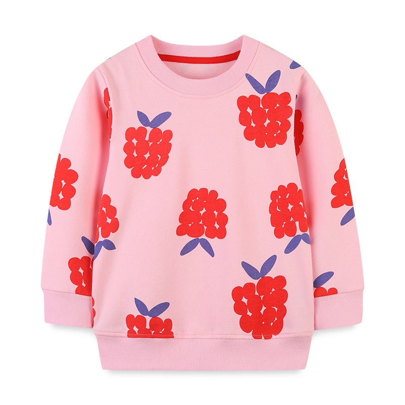 Baby Girl Print Pattern Long Sleeve High Quality Sweet Hoodie-0