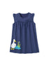 Summer New Design Girls Sleeveless Duck Pattern Blue Dots Dress-0